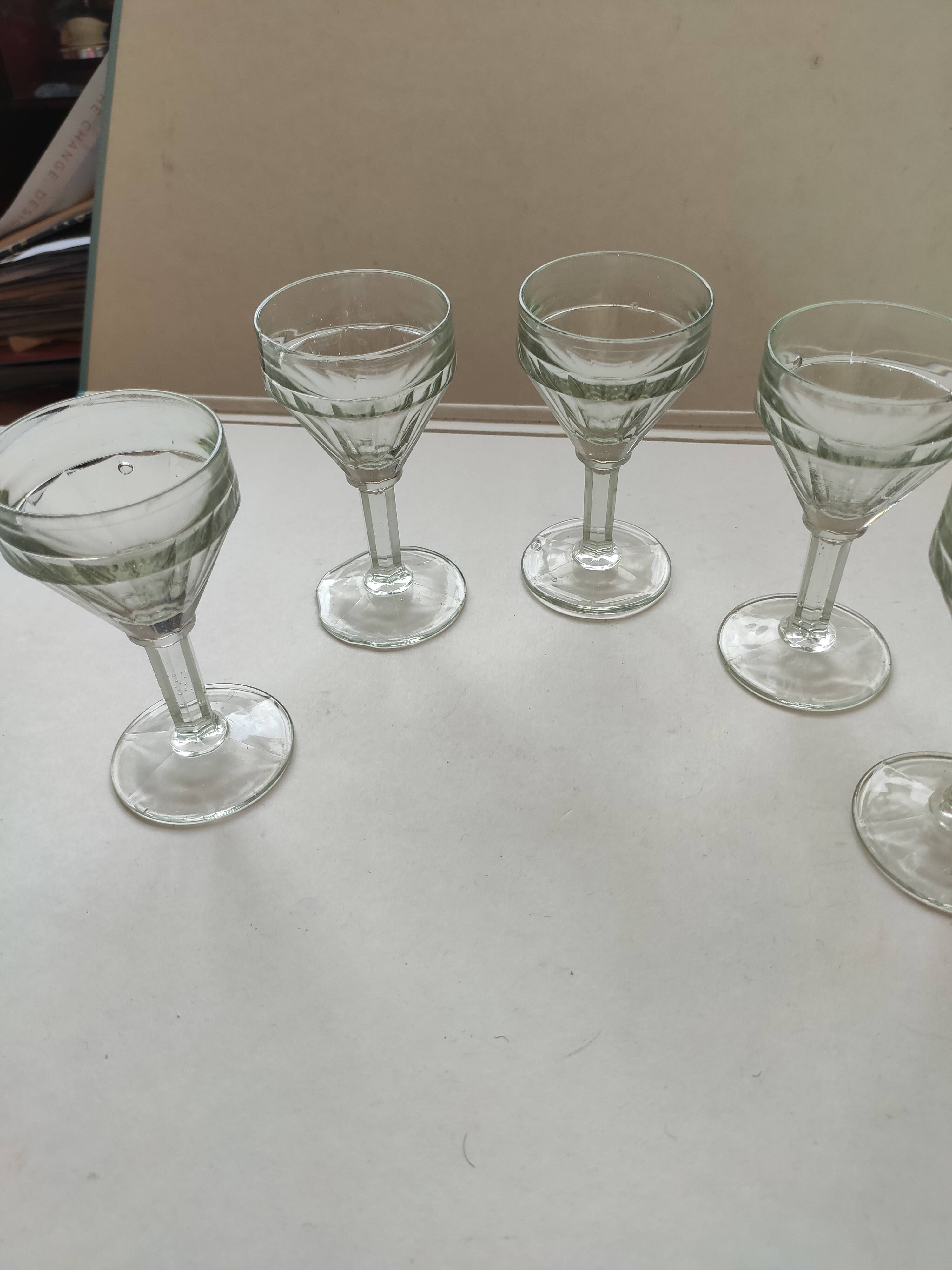 Antique pressed glass liqueur glasses