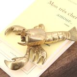 Brass lobster shaped ashtray, 1970s.