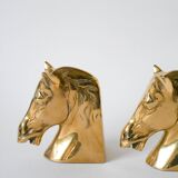 paire de serre-livres en laiton doré, modèle Cheval, 1950