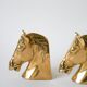 Pair of gilt brass bookends, Horse model, 1950