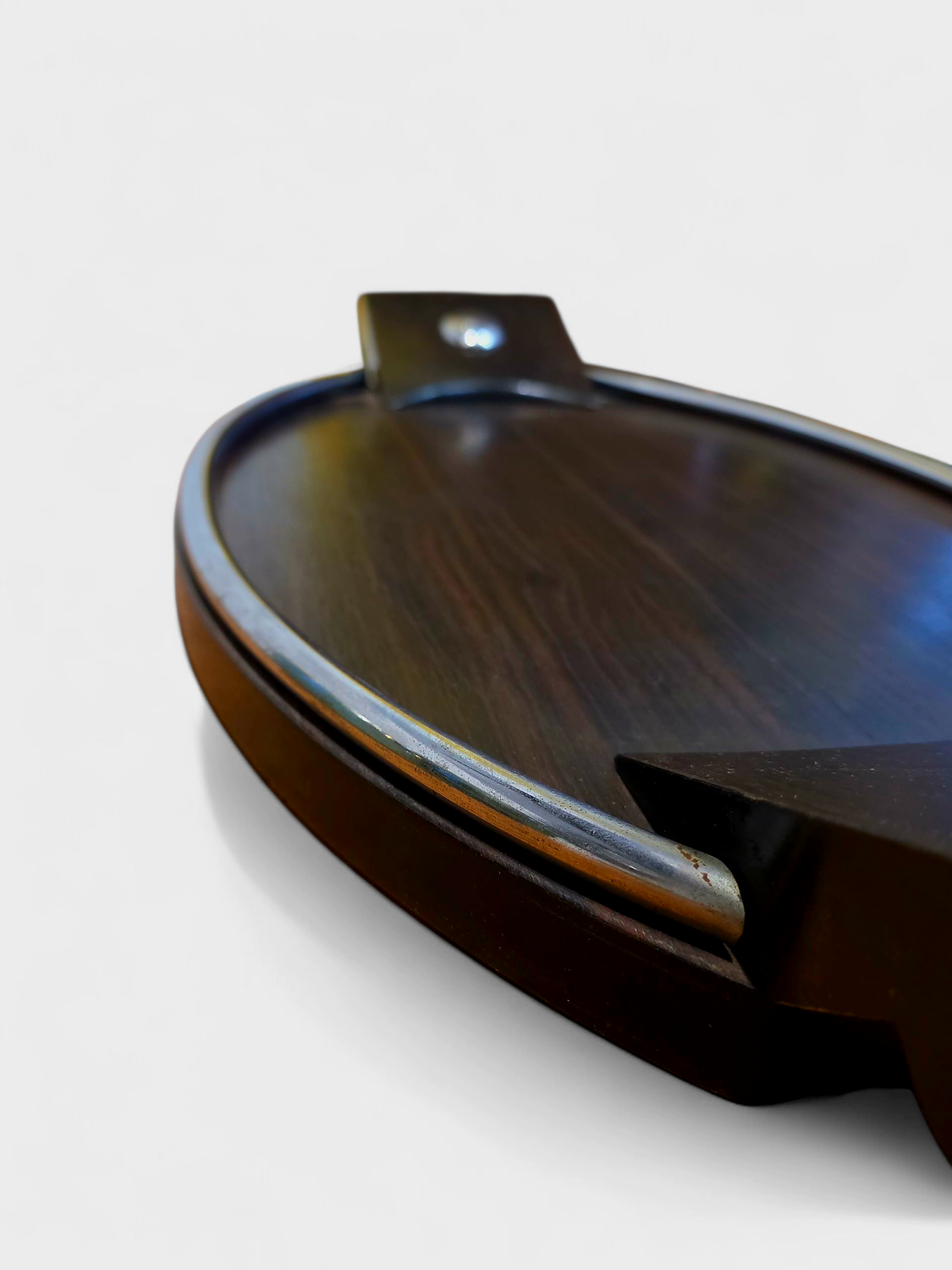 Art Deco Tray – Rosewood & Chrome Steel, circa 1940