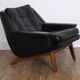 Fauteuil danois en cuir et palissandre 1960