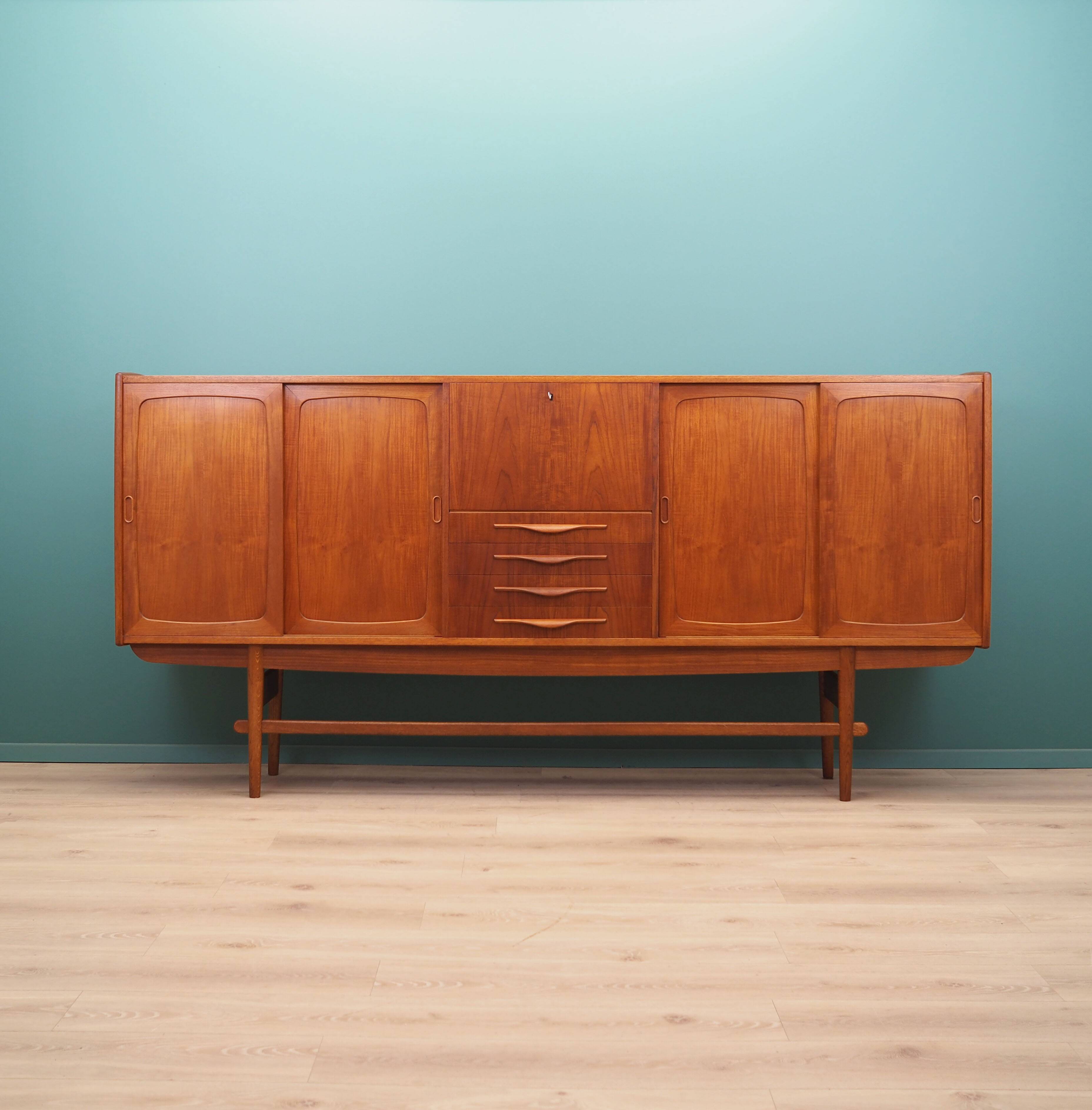 Teak highboard, Danish design, 1960s, production: Denmark