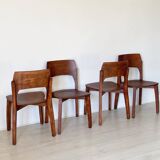 4 mahogany wooden chairs