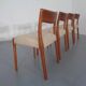Danish Solid Teak Dining Chairs, 1960s, Set of 4