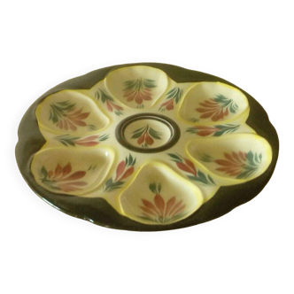 Oyster plate in HB Quimper earthenware
