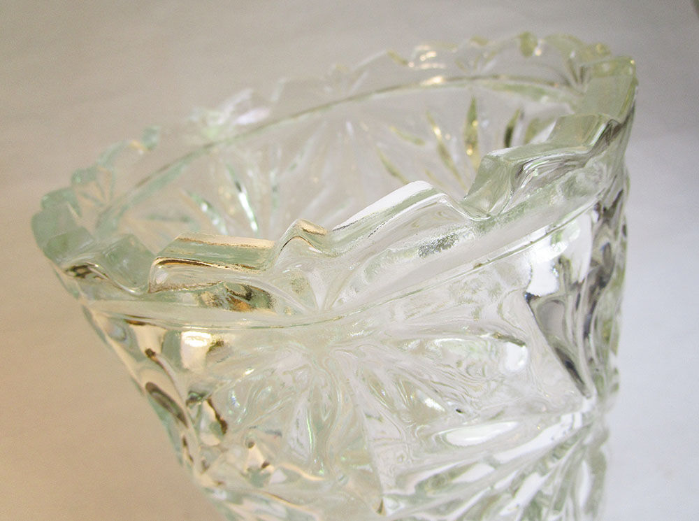 Large thick glass vase