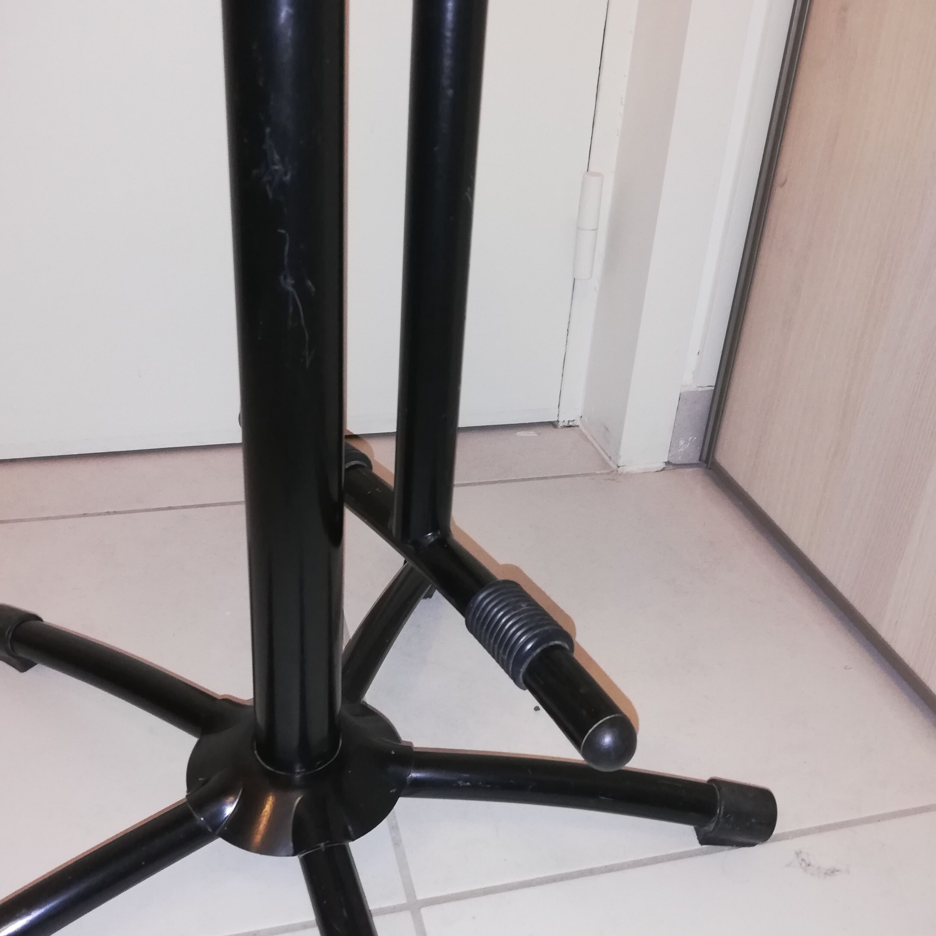 Industrial chair with height adjustment and foot rests