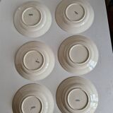 Set of 6 deep plates in Terre de fer, Lutece Longchamp model