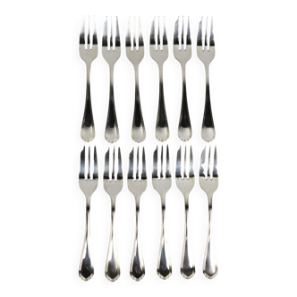 Christofle – 12 fourchettes à dessert, modèle Spatours avec écrin ancien