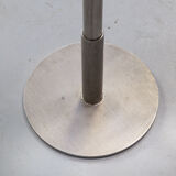 70s cast stainless steel and leather stool set/3