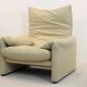 Maralunga Leather Lounge Chair by Vico Magistretti for Cassina, Italy