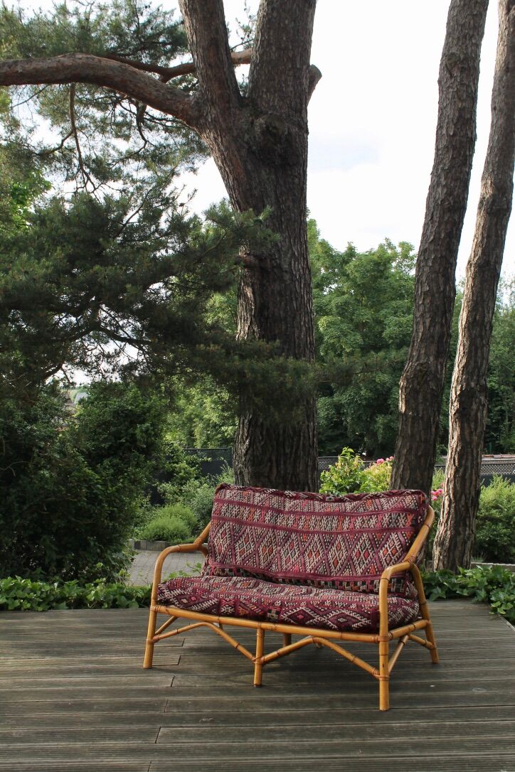 Vintage bamboo sofa 90