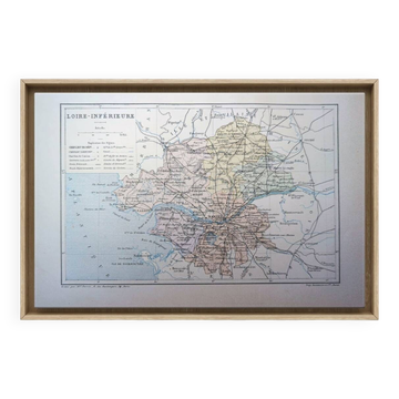 Printed in 1889, map of the Lower Loire.