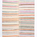 7x9 Mid Century Modern Handmade Striped Vintage Kilim Rug, 184x271Cm