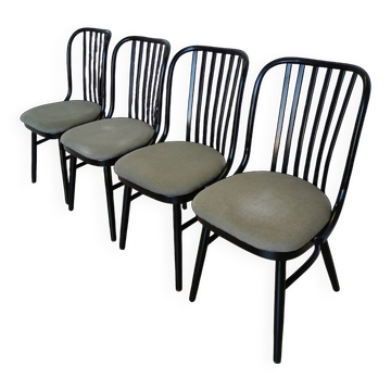 Vintage Bentwood Dining Chairs - Set of 4 Ligna Style - 1980s Yugoslavia
