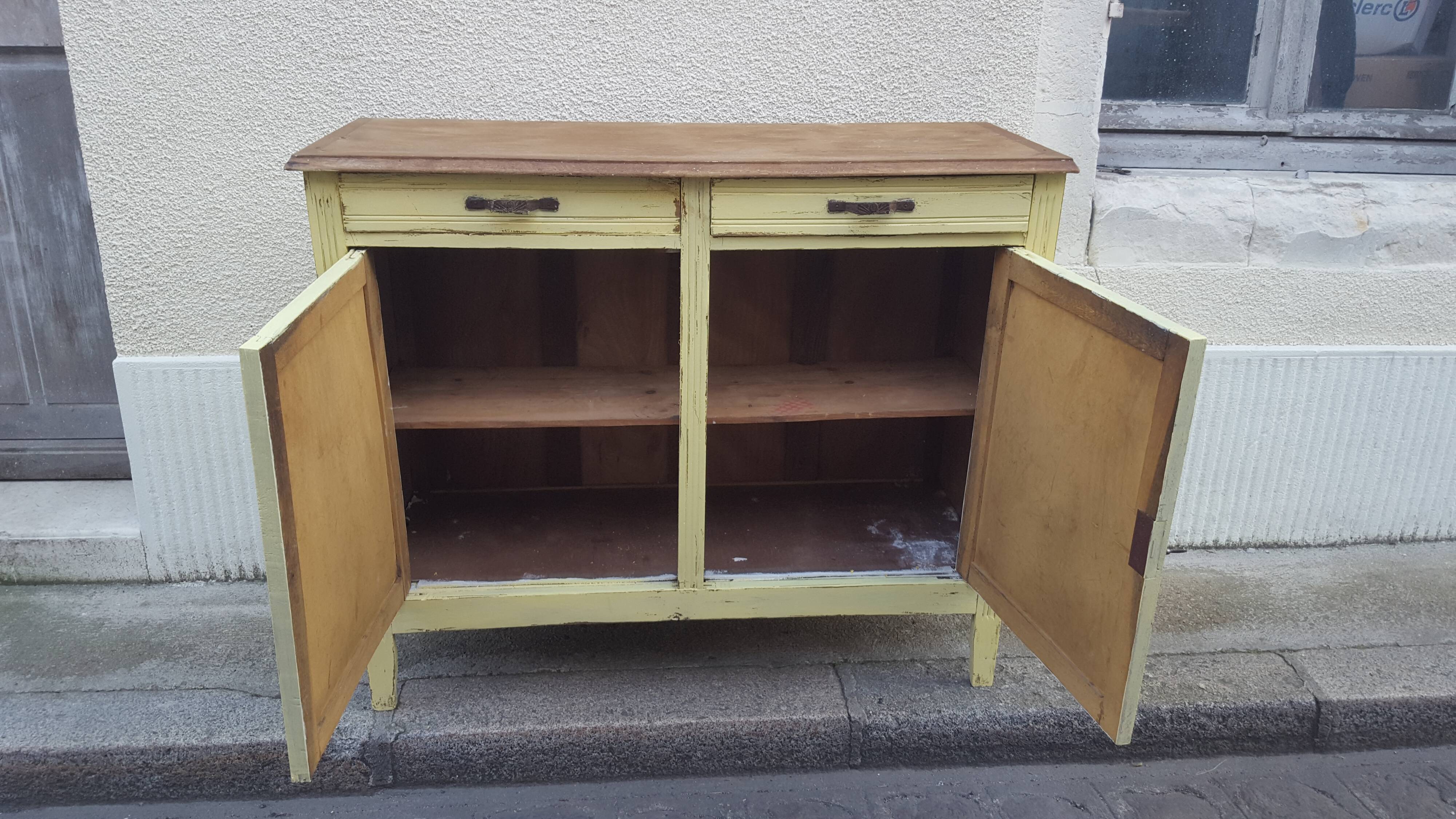 Parisian buffet patina yellow pastel