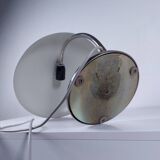 Rare lampe de bureau vintage, lampe de table RDA bleu clair chromé