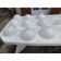 Lot de 9 suspensions vintage en verre opalin blanc