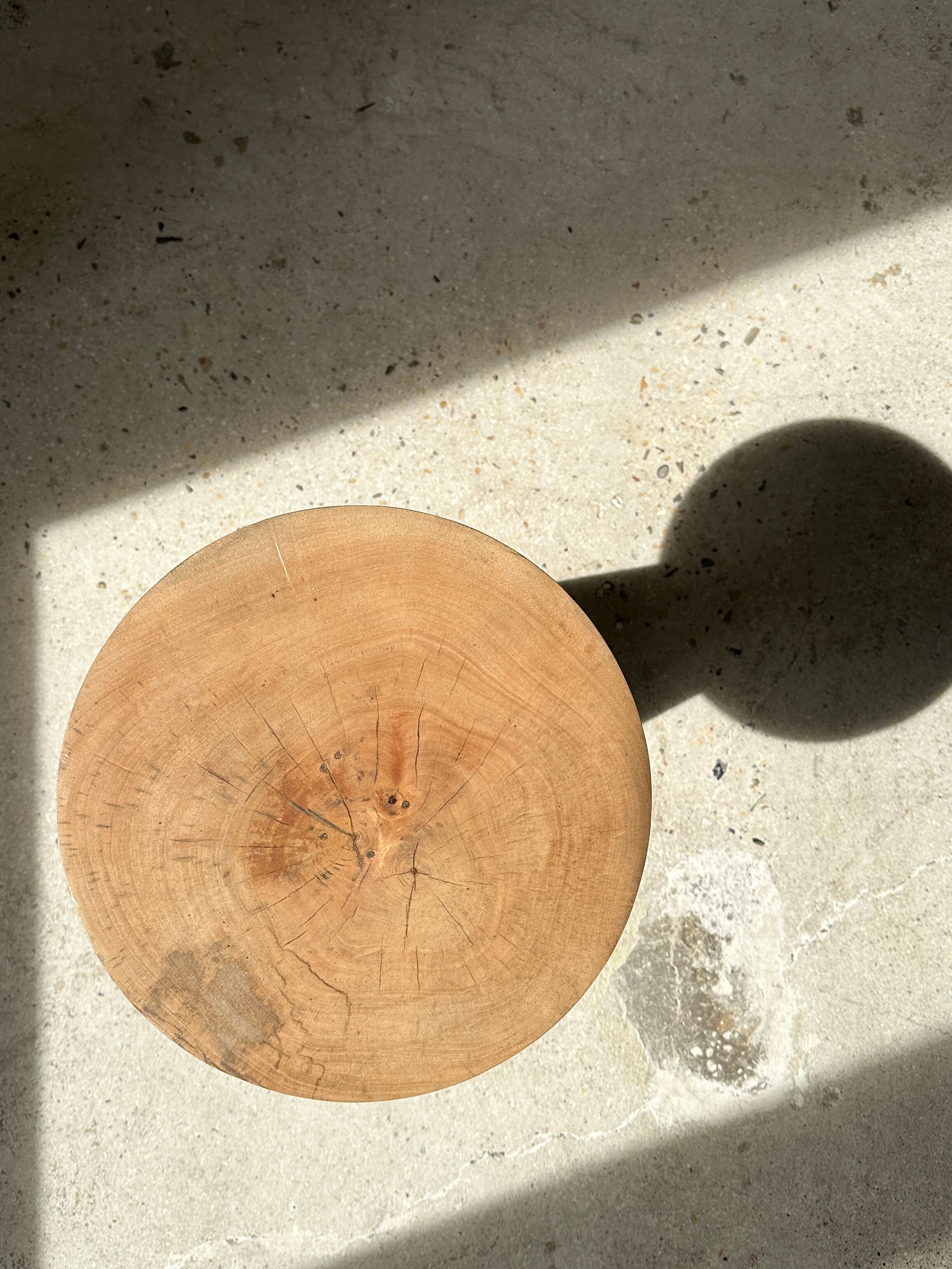 Side table, end of sofa in natural mango monoxyl conical tray H:50cm