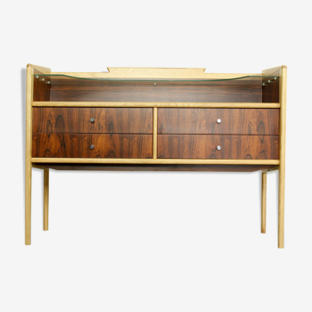 Pallisander and oak vanity table or sideboard, 1960s