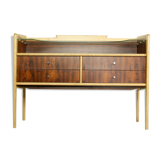 Pallisander and oak vanity table or sideboard, 1960s