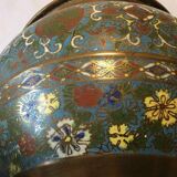 Cache pot japon cloisonné blason clan de Daimyo Tokugawa XIXe edo nippon