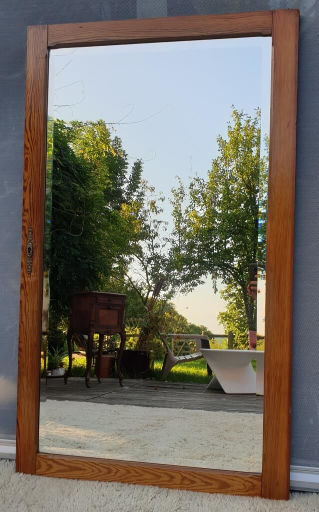 Beveled Ice Pine Door Mirror 64X120