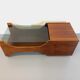 Vintage bar coffee table on rosewood wheels and smoked glass from the 60s