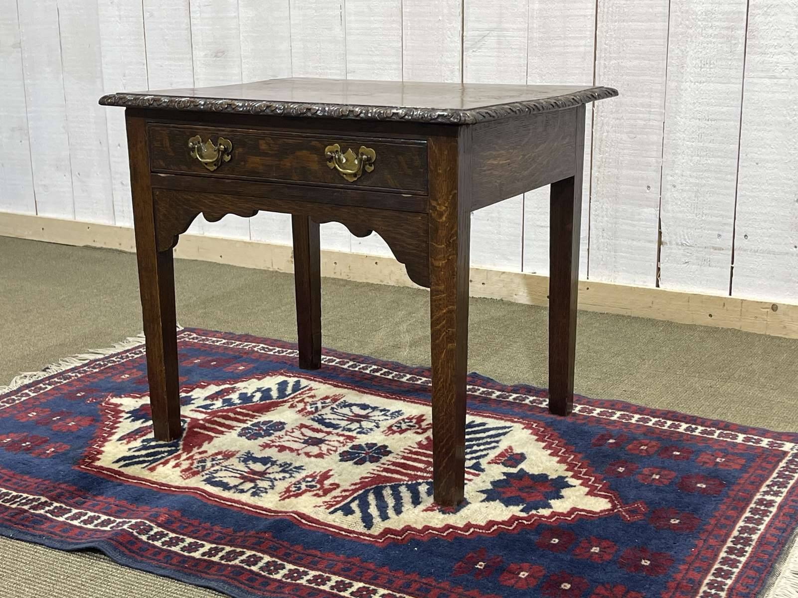 19th century English oak side table