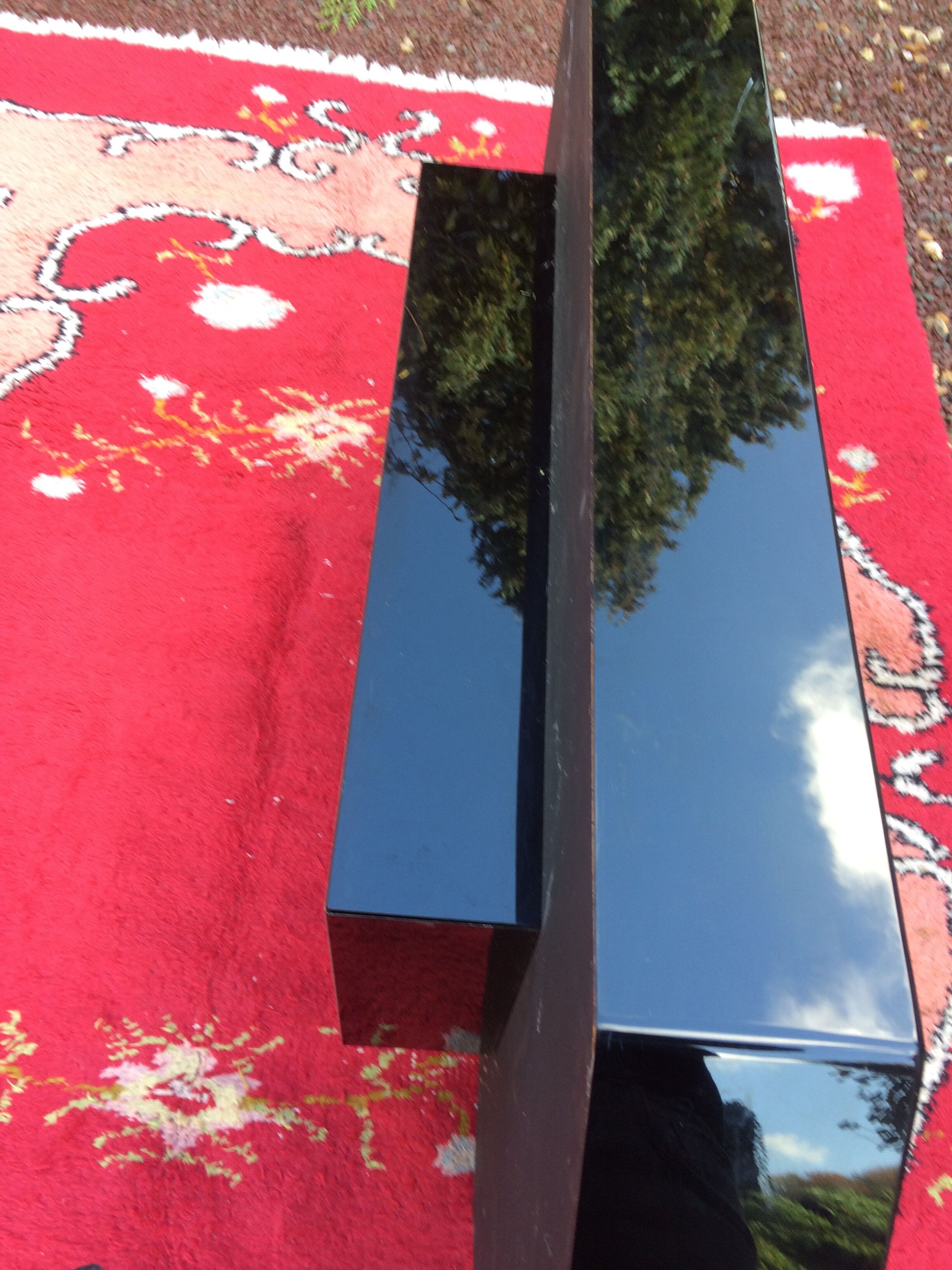 Black laqué wood coffee table - Japanese-style - Roche Bobois