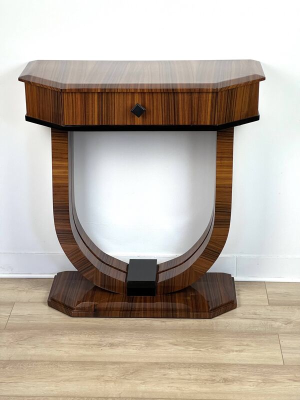 Console en palissandre Art Déco. Fabricant