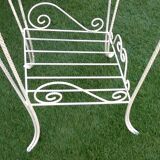 Shelf magazine rack wrought iron twisted with scroll