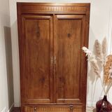 Vintage raw wood cabinet shelves and wardrobe