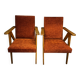 Pair of restored vintage compass armchairs from the 1950s/1960s.