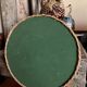 Vintage rattan tray with peacock feather