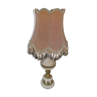 Large antique lamp in alabaster and bronze