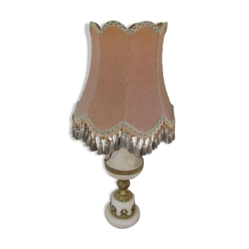 Large antique lamp in alabaster and bronze