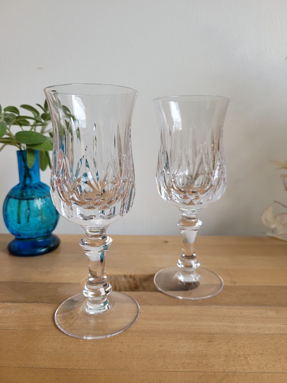 Duo of crystal glasses