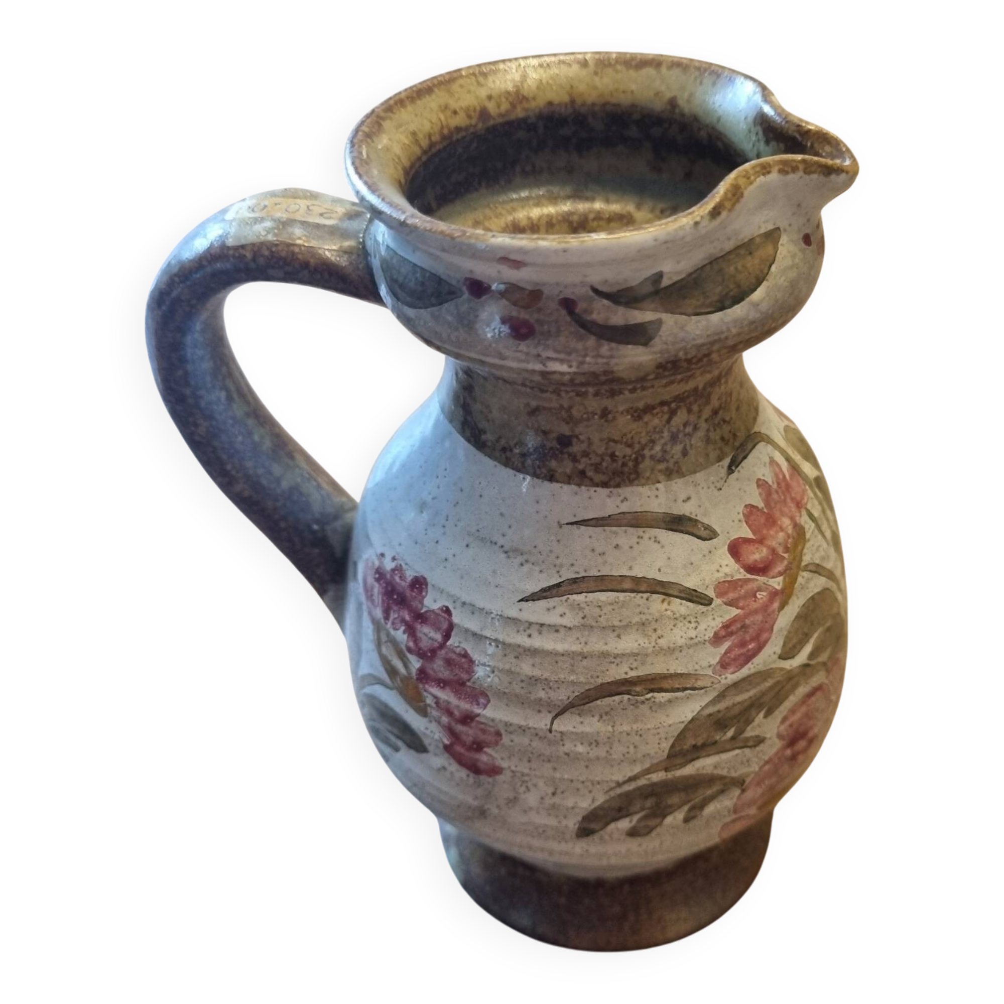 Ceramic stoneware pitcher Keraluc Quimper from the mid-20th century