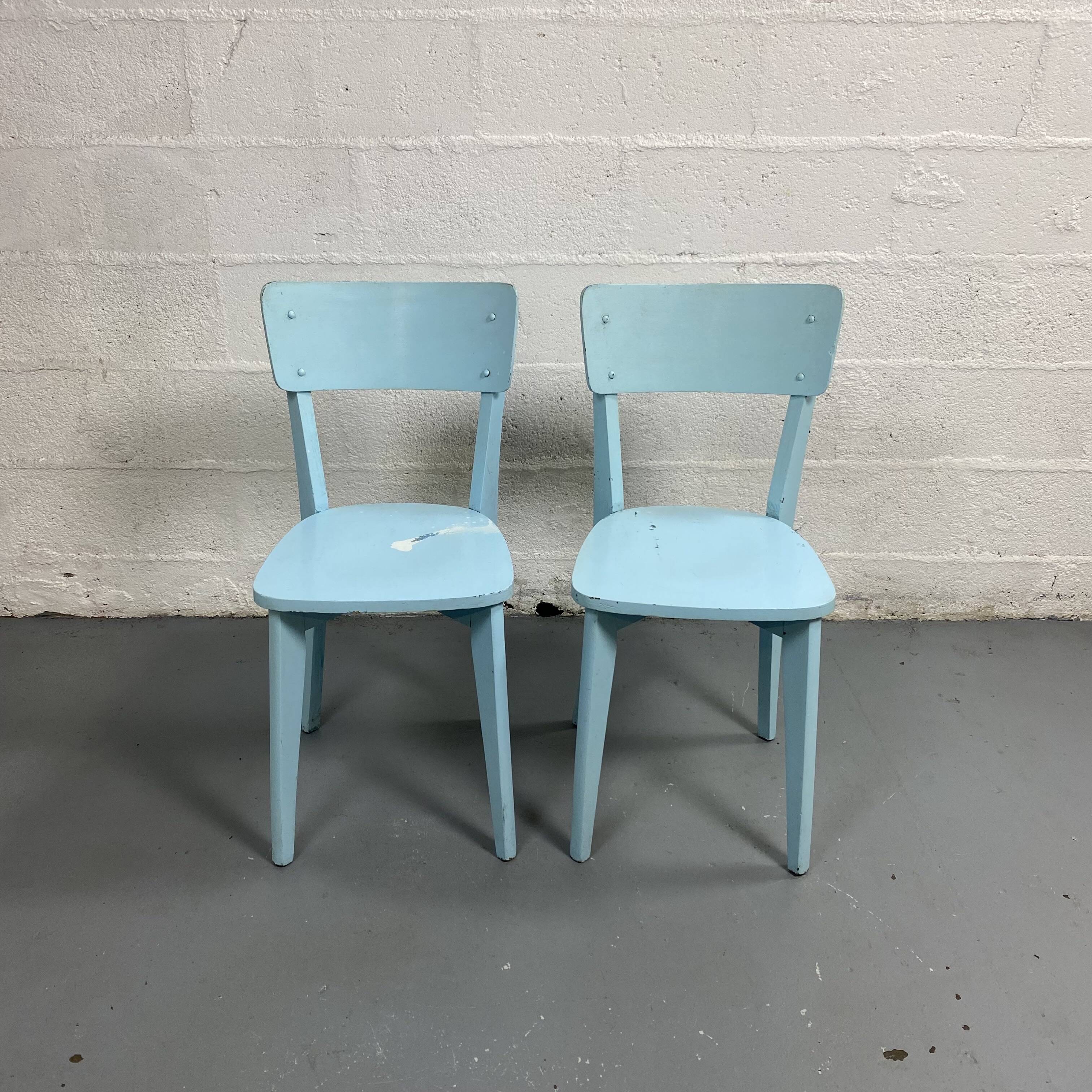Paire de chaises bistro bleues