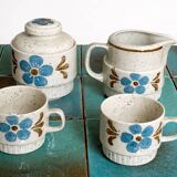 Vintage Bavaria coffee service – porcelain – blue flowers – 24 pieces – 70s