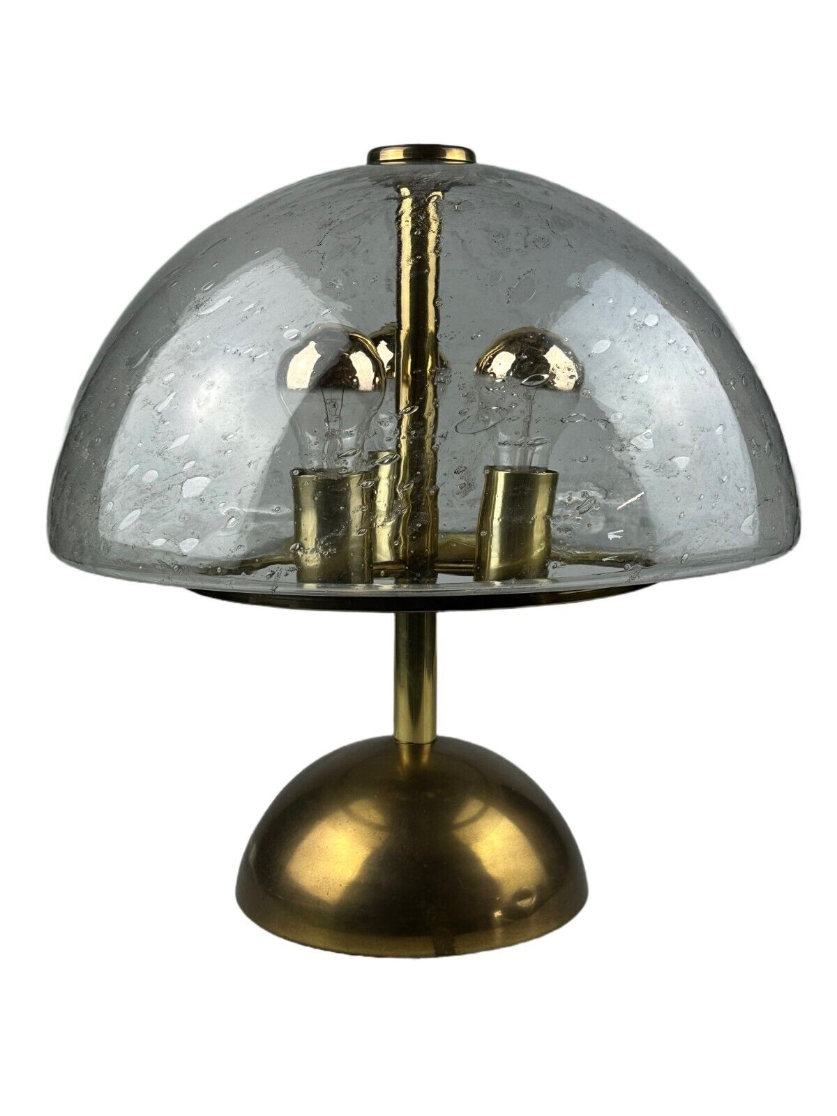60s 70s table lamp by Doria Leuchten Germany glass brass Space Age