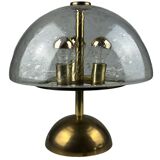 60s 70s table lamp by Doria Leuchten Germany glass brass Space Age