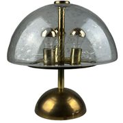 Lampe de table des années 60 des années 70 par Doria Leuchten Allemagne laiton de verre Space Age