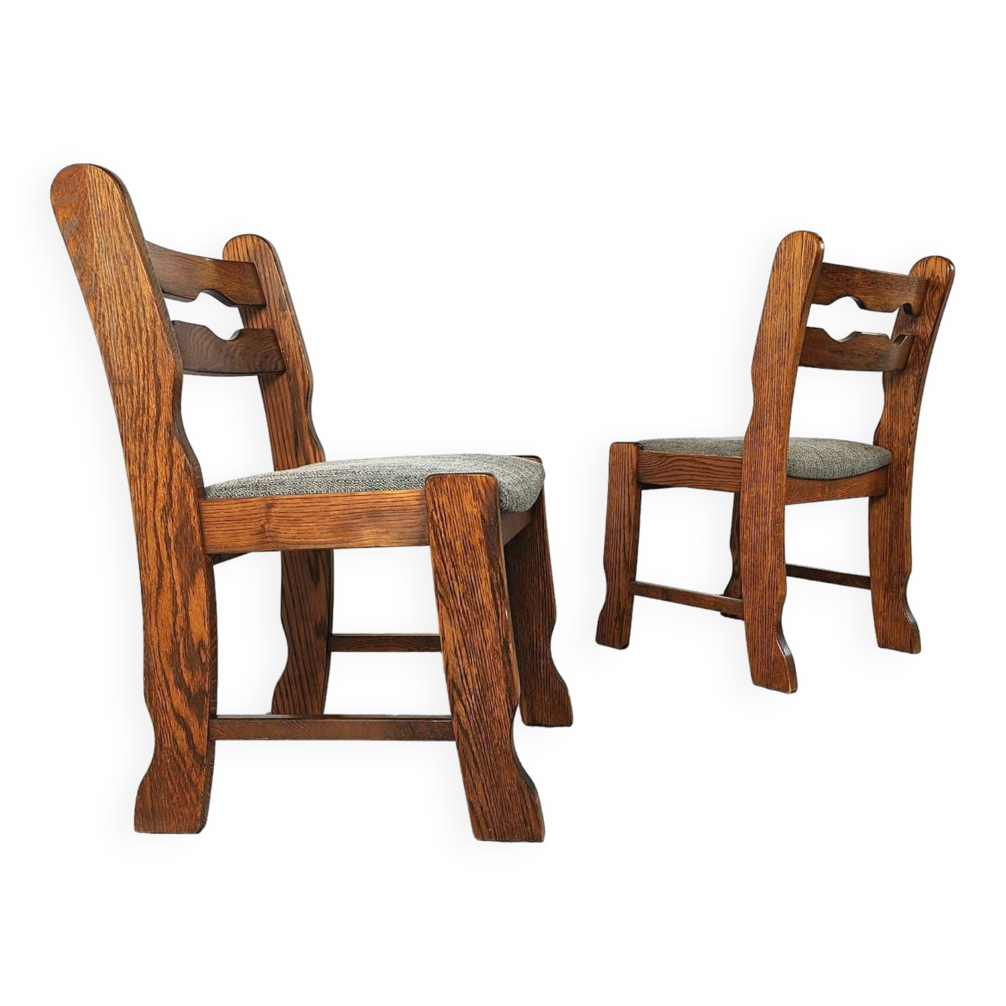 Vintage brutalist dining chairs, set of 6 - 1970s