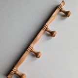 Vintage bamboo style coat rack with 4 hooks