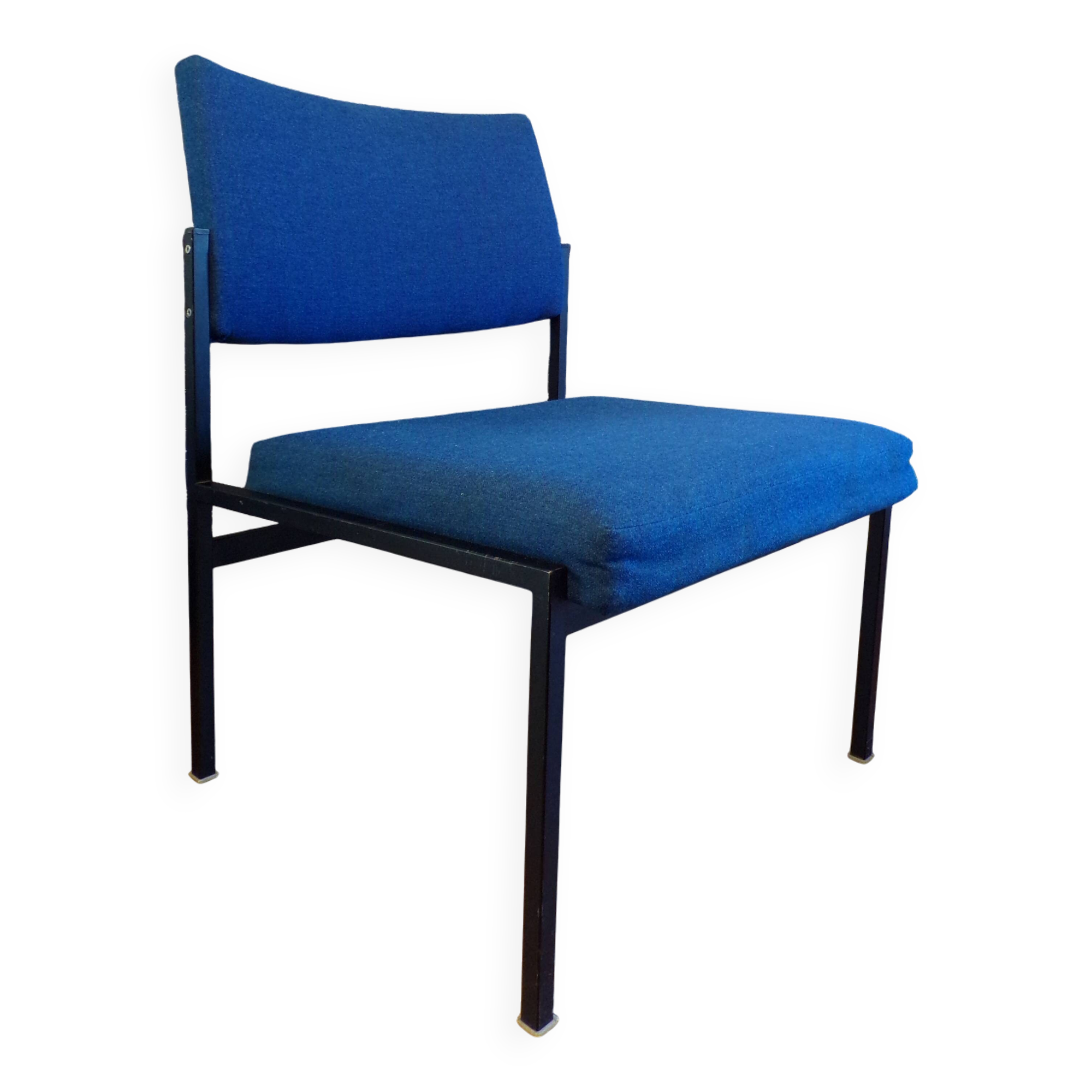 Thonet 1960s armchair in blue jersey