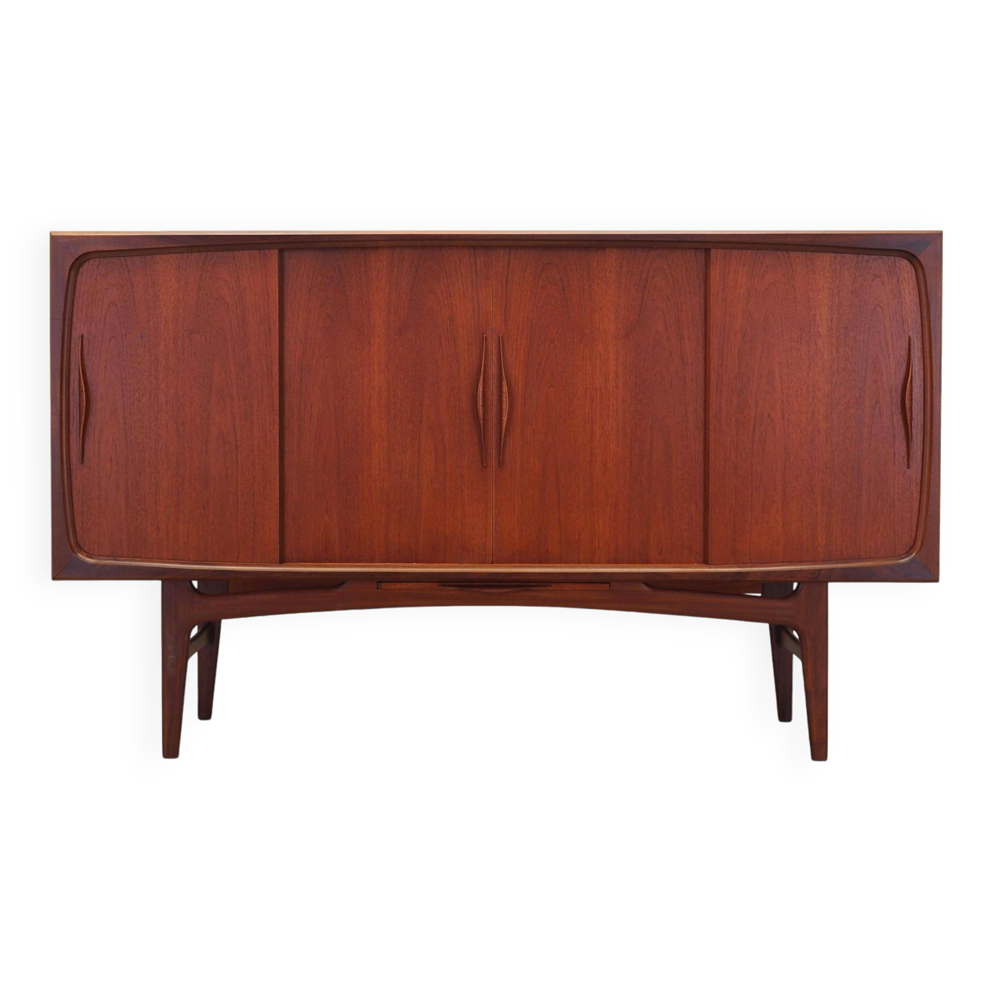 Buffet haut en teck, design danois, années 1970, fabrication : Danemark
