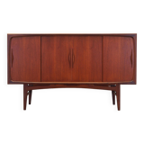Buffet haut en teck, design danois, années 1970, fabrication : Danemark